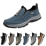 Slip On Shoes Men,Orthopedic Shoes for Men,Slip On Trainers,with Arch Support,Outdoor Hiking Orthopedic Trainers,Men's Waterproof Breathable Walking Hiking Trekking Footwear Blue - Image 1