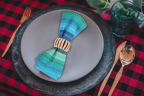 Goroly Home Handmade Multi Sequin Beaded Napkin Rings Set, Napkin Rings Perfect For Christmas, Thanksgiving, Events, Family Gatherings, Everyday Use - Set Your Table With Style - 4 Pack Red Multi #TOP5