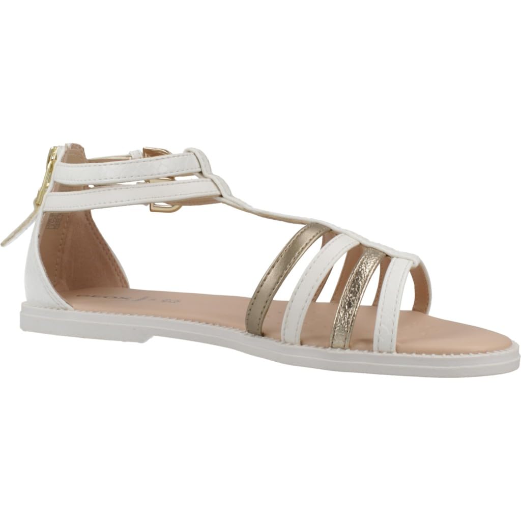 Geox J Sandal Karly Girl, White/Platinum, 34 EU, Biała platyna, 34 EU