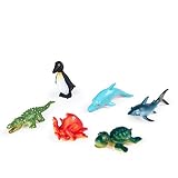 6ピース動物型セットプラスチックミニ教育ジャングル動物のおもちゃリアルフィギュアモデル