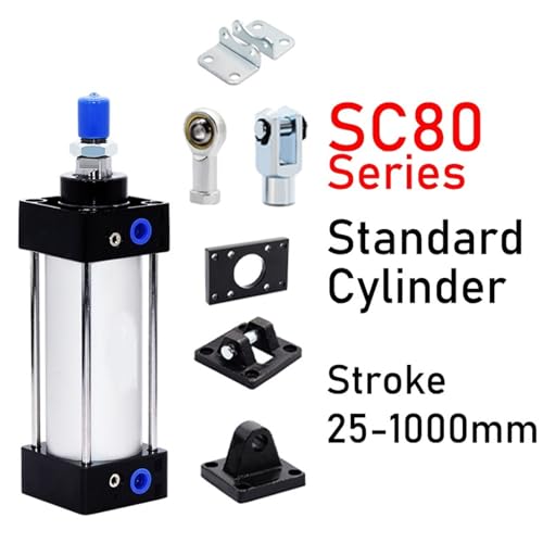 Cylindre pneumatique SC80 double effet course 1000mm avec support LB - 3