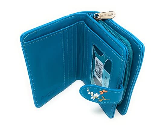 Shag Wear Panda Mania Small Wallet for Women and Teen Girls Vegan Faux Leather Teal 4.5"4