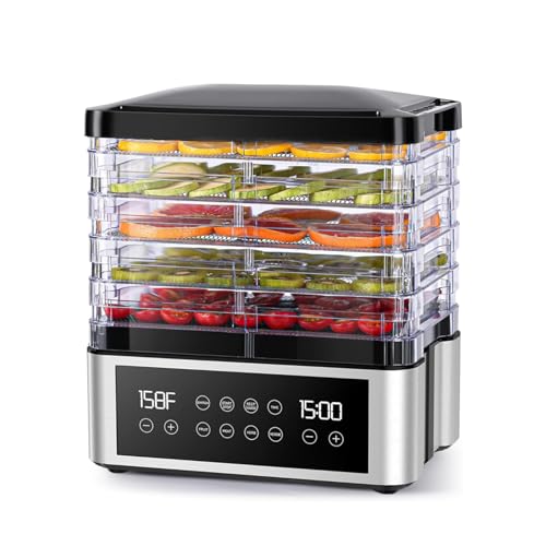 SPNOR Food Dehydrator MachineFood Dehydrator with 48H Digital Adjustable Timer & Temperature ControlDehydrators for food and jerkyDehydrators for Jerky Fruit Veggies Meat Herbs Dog Treats