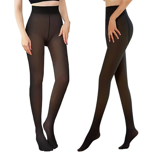 Q-WOOFF Medias Para Mujer, 80D Medias Cálidas para Mujer, Medias (S-L), Negro , S