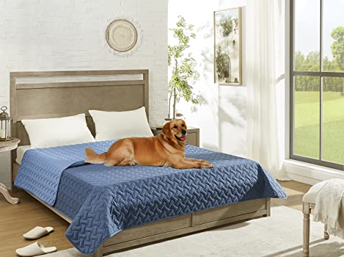 Gogobunny 100% Double Sided Waterproof Dog Blanket Soft Pet Bed Cover Reversible Protect Furniture Couch Sofa Car For Puppy Cat Kids (Dark Blue/Light Blue, 52X82 Inch (Pack Of 1)) #TOP5