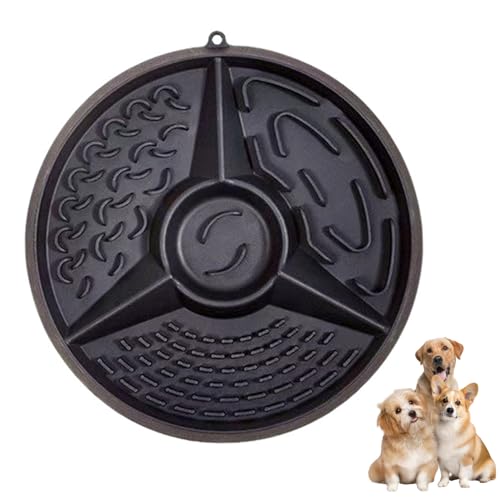 dPois Dog Slow Feeder with Modern Lick Mat Silicone Anti-Gulp Maze Bowl Suction Cups for Stability Boredom Anxiety Reducer Black One Size