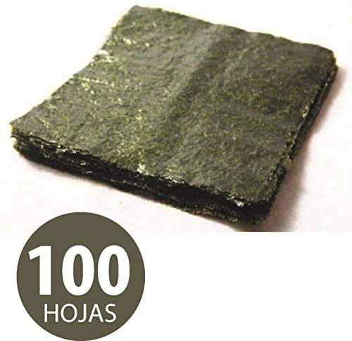 100 feuilles d'algues Nori complètes pour sushi de 20cm x 21cm Environ