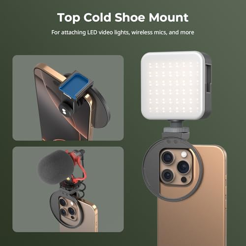 SMALLRIG Universal 67-mm-Magnetfilteradapter für Smartphones, für iPhone 16 / S24 Ultra/Vivo X100 & 67-mm-Filter, mit Blitzschuh-Montage/Gewindeadapter, kratzfester Filterklemme – 5171