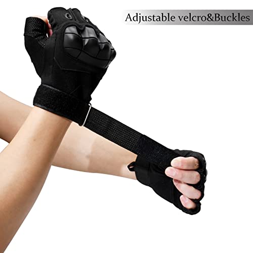 Tactical Gloves,Outdoor Gloves Fingerless Glove For Motorbike Motorcycle, Shooting, Cycling, Paintball, Climbing, Hiking ,Hunting Gloves (Large, Black) #TOP4
