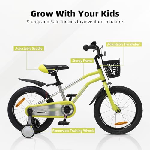 Image of ACEGER Kids Bike for Ages 2-12 Years Old Boys Girls and Toddler, 12 14 16 18 Inch Children Bicycle with Training Wheels, 20 Inch Bike with Kickstand, Multiple Colors.