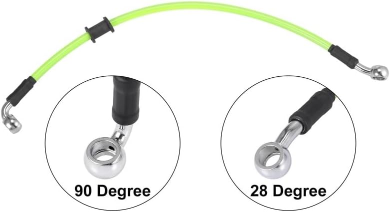 ブレーキオイルホースラインユニバーサル40cmオートバイブレーキクラッチオイルホースラインパイプグリーン油圧強化ステンレススチール編