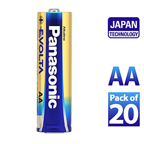 Image of Panasonic Evolta AA Alkaline 1.5V Battery, 20 Times Longer Lasting Than Standard zinc Carbon Batteries,Anti-Leak Seal,Protects Power for up to 10 Years-Pack of 20