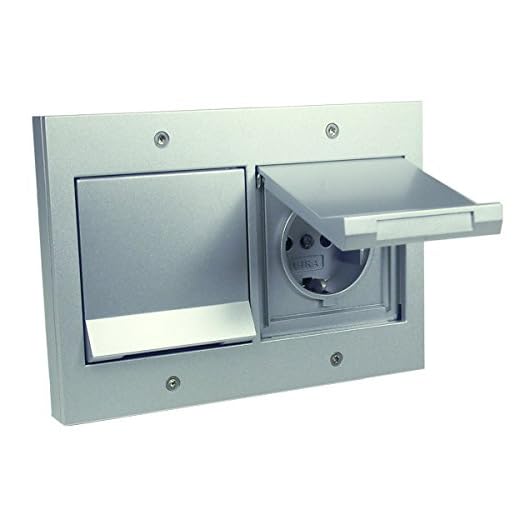 Gira TX 44 Doppel-Steckdose und Abdeckrahmen - alu