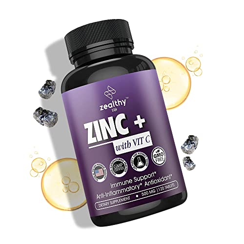 Zealthy Life Zinc+ With Vit C 500 Mg 120 Tablets #TOP24