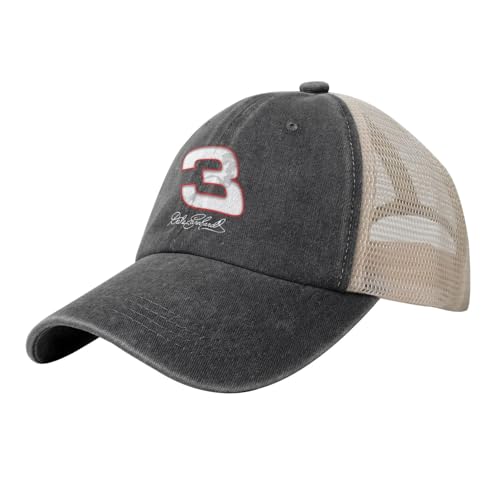 Dale Earnhardt Sr 3 Mesh Baseball Cap Adjustable Trucker Hat for Men Women Black