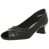  Easy Street Women\'s Emily Open-Toe Pump,Black Lizard,5 N