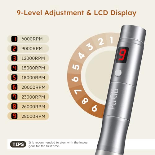 Microneedling Pen Pelcas Dermapen mit 9 Geschwindigkeitsstufen