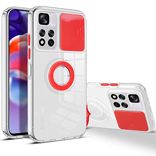 TTVV Kameraschutz Hülle für Xiaomi Redmi Note 11S,Slide Camera Lens Schiebeabdeckung Transparente Cover Stoßfeste Schutzhülle mit Ringhalter Ständer Cover