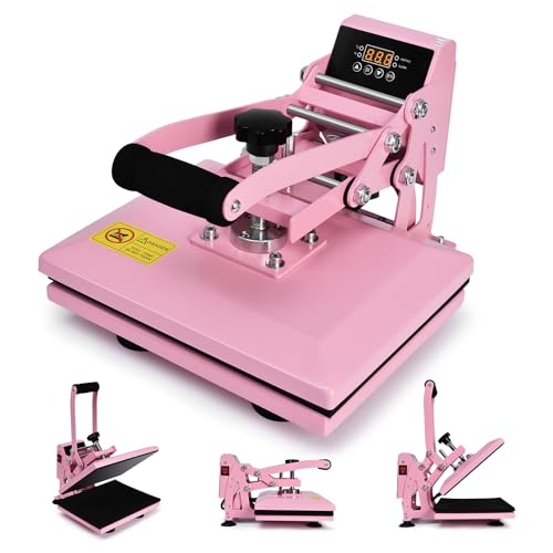 Heat Press Machine for T-Shirts, 30x23 cm Heat Press Up to 250℃(482℉) with Digital Control Dual Heating Tubes, Multipurpose Heat Transfer Machine for T-Shirts Mouse Pad Handbag Pillow Case Phone Case