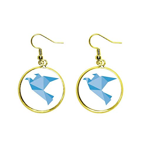 Pendientes de origami azul paloma el regalo original para mujer