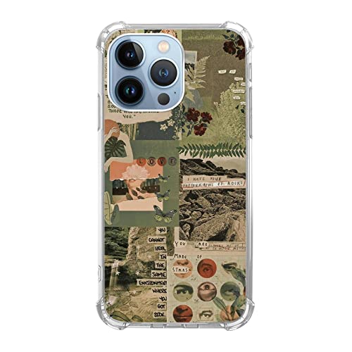 Katoczarl Green Vintage Collage Case Compatible With Iphone 12 Pro Max，Green Goblin Gremlin Forest Pattern Case For Iphone 12 Pro Max，Slim Shockproof Tpu Bumper Protective Cover Case #TOP10