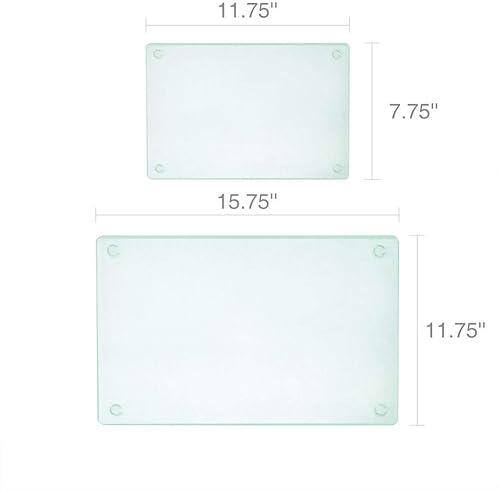 Vista 32 de Murrey Home Juego de tablas de cortar de vidrio para encimera de cocina, tablas de cortar de vidrio templado, aptas para lavavajillas, pequeña