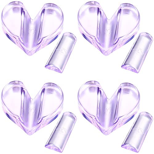 4 Pieces Embossed Nail Mould Tool Non-toxic Metal Frame Bending Nail Tools Heart Shape Curve Nail Art Mould for Women Girls Household, Nail Salon Design, DIY Decoration Tools