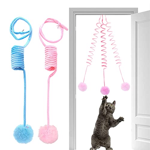 MayuMay katzenspielzeug selbstbeschäftigung, interaktives katzenspielzeug, Cat Spring Toy Balls mit Glocke, Cat Fuzzy Balls Catnip Toys Cover