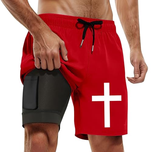 Short d'entraînement homme short de bain 2 en 1 piscine