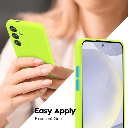 LoeoeL for Samsung Galaxy S24 Phone Case Silicone, Fluorescent Neon Lime Green Bright Color Matte TPU, Minimalist Ultra Thin Slim Soft Rubber Gel Girly Cute Case for Women Men, Camera Cover Protection - Image 4