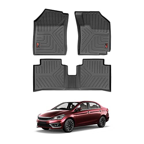 Image of GFX Car Floor Mats Premium Life Long Foot Mats (After-Market) Compatible with Ciaz 2014-2021 (Black)
