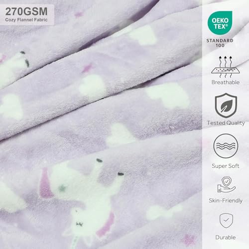Image of 3-in-1 Kids Travel Pillow and Blanket Set | Snuggle Pillow with Hand Warmer, 40x60 inches Unicorn Blanket for Girls Compact, Perfect for Travel, Camping, Home and Office