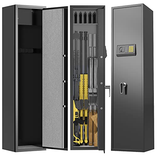 5-7 Large Safe Box For Rifle - Safes For Home Rifles And Pistols, Larger And Long Rifle Safes For Home With Pistol Lockbox & Removable Shelf, Quick Access Safe Cabinets With Digital Keypad (Style 1) #TOP4