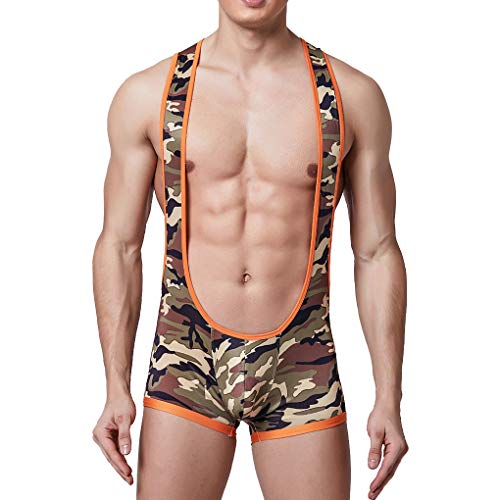Floridivy Hombres G Camuflaje Jockstrap Tangas Lucha Singlets Gay Tangas Ropa Interior del Sexo