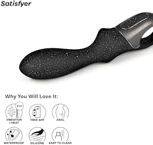 Satisfyer, vibrador anal con Bluetooth, Heat Climax Connect App, 20,5 cm, con app, con función de calor, de silicona