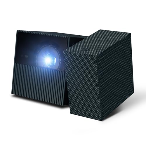 TCL PlayCube 1080P FHD DLP Projector, GTV Portbale Projector with Netflix Certified, 750 ISO Lumens, 4K Supported, 3h Playtime with Built-in 66Wh Batt