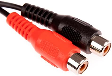 CDL Micro 10cm 2 x RCA/Phono Female to 1 x 3.5mm Stereo Jack Male Adapter Cable