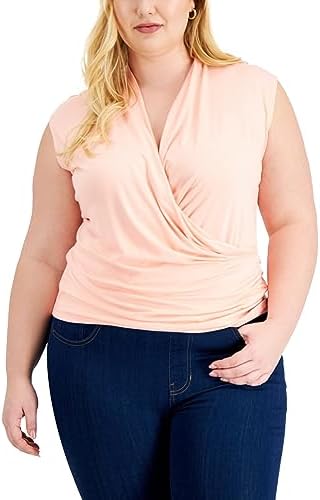 International Concepts Women's Plus Size Sleeveless Surplice Top