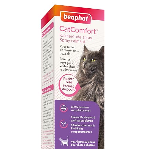 Beaphar – CATCOMFORT® – Spray calmant aux phéromones pour Chat – Réduit Le Stress et Les comportements Non désirés sans dépendance ni Somnolence – Flacon 30 ML = 214 pulvérisations