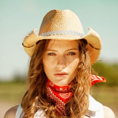 DOCILA Pearls Cowboy Hat Band Women French Ribbon Beaded Pearl Headband — view 4