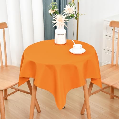 Nacuci Small Square Tablecloth 36 x 36 in Polyester Fabric Cloth, Orange