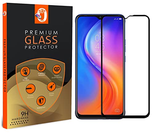 Image of STP FEEL� Tempered Glass Screen Protector Compatible for Techno Spark 6 Air (7.0 Inch) HD Clear, Bubble-Free, Anti-Scratch Full Protection Durable Tempered Glass (Black, Pack of 1)