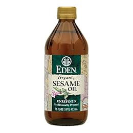 Eden Organic Sesame Oil, Unrefined, Extra Virgin, Traditionally Pressed, 16 fl oz Glass Bottle