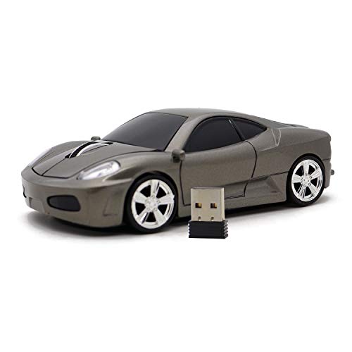 Image of Wireless Mouse Sports Car Mouse USB Computer Mice Optical 2.4GHz with Headlight 1600DPI for PC Laptop MAC (Gray)