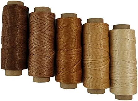 YEQIN 330 Yards 150D Leather Sewing Waxed Thread Cord for Leather Craft DIY Projects  1mm Diameter, 10 Colors Thread Cord, Each of 33 Yards