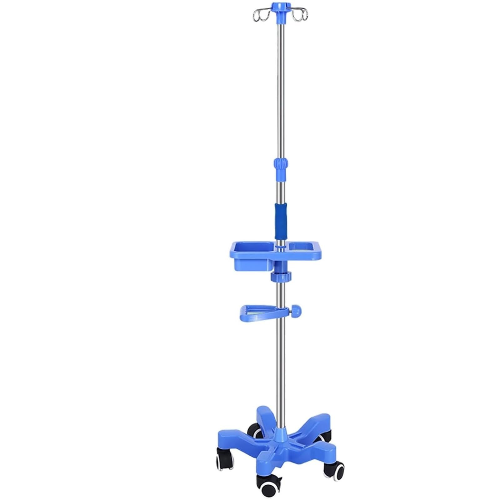 Asta portaflebo con ruote regolabile in acciaio inox asta per flebo | Supporto for flebo Maniglia regolabile in altezza 4 Supporto for sacche di liquidi 5 Ruote