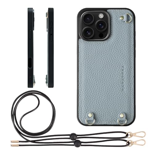 HANATORA for iPhone 16Promax �P�[�X MagSafe �Ή� �{�v �ϏՌ� �o���p�[�^ �X�}�z�P�[�X �X�}�z �V�����_�[�X�g���b�v �t�� �V�������N���U�[ �M�t�g �}�O�Z�[�t�Ή� �u���[�O���[ D3GZ-16Promax-Blue
