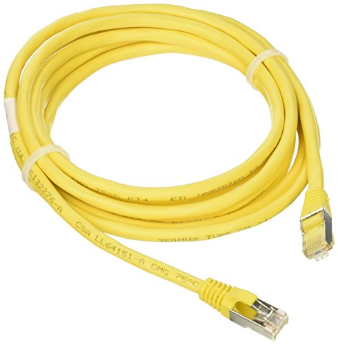 Image of C2G 27258 Cat5e Cable - Snagless Shielded Ethernet Network Patch Cable, Yellow (10 Feet, 3.04 Meters)