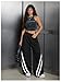 SHENHE Women's Wide Leg Pants Y2K Striped Elastic Waist Stacked Baggy Fashion Sweatpants Black and White X-Large