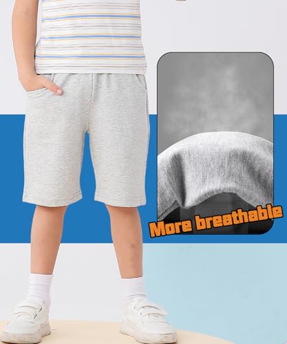 GFQLONG Toddler Boys 3 Pack Cotton Sport Jogger Shorts,Kids Summer Solid Active Short Pants3